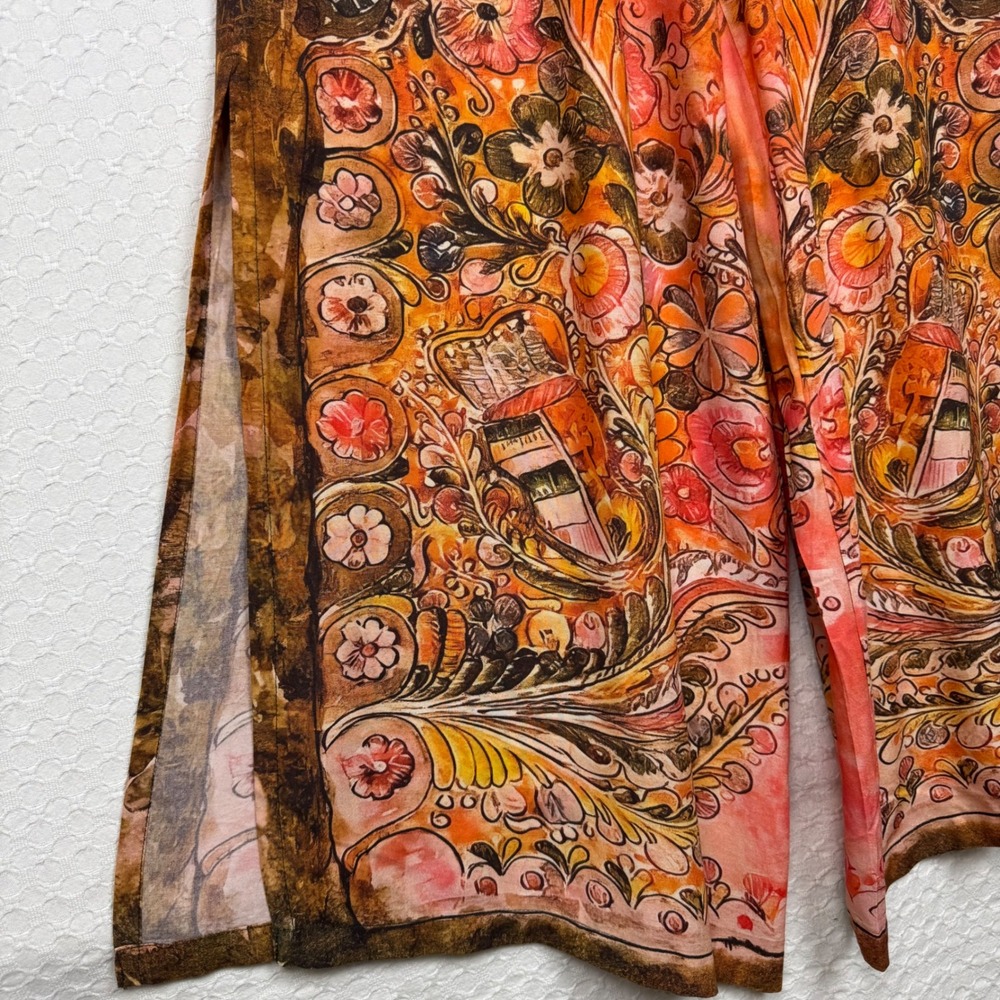 NWT Natural Life Boho Wide Leg Palazzo Pants Womens Large Floral Artsy Festival - Picture 11 of 11
